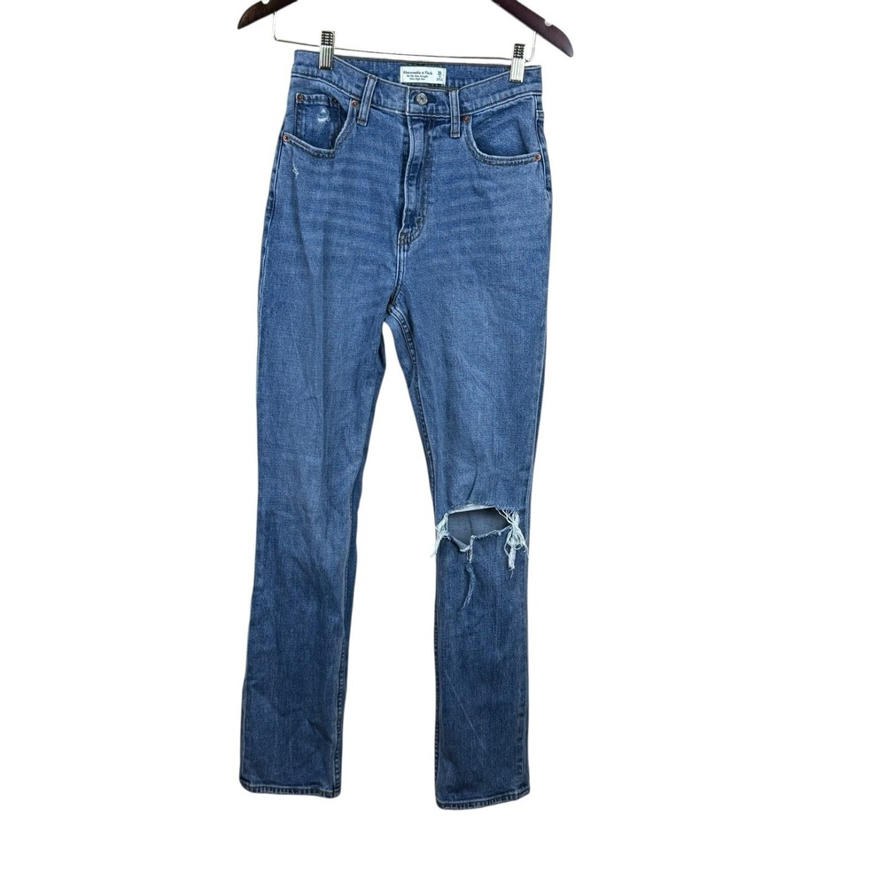 ABERCROMBIE & FITCH The 90's Slim Straight UltraHigh Rise Curve Love Jeans 26/2R